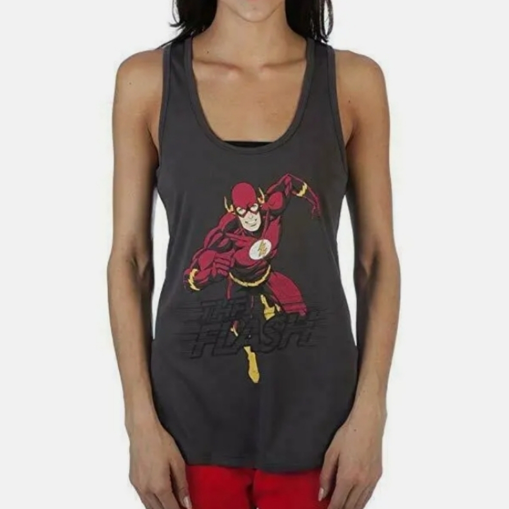 DC Comics The Flash Juniors Mesh Back Racerback Tank Top Shirt Size